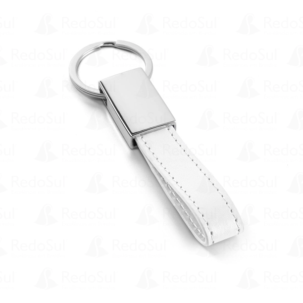 Chaveiro personalizado em Couro sintético e metal
